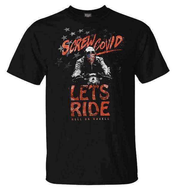 Screw Covid Let's Ride T-Shirt - Funny Biker Tee for Motorcycle Riders & Road Trip Enthusiasts - Perfect for Riding Adventures & Outdoor Activities