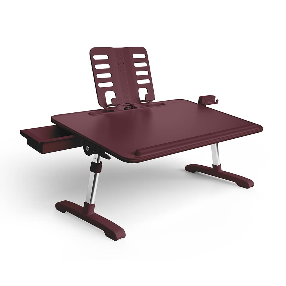 **Limitless TotalDesk Portable Workstation & Adjustable Laptop Stand - Ergonomic Height & Tilt for Home, Office & Travel (Burgundy) - Perfect for Remote Work, Studying & Gaming**