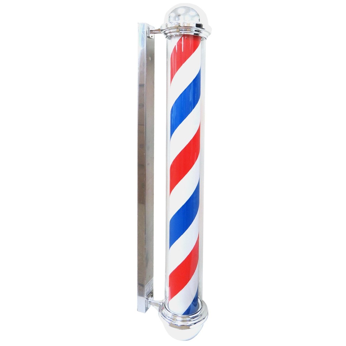 59in LED Blue Red Stripes Rotating Barber Shop Pole BP 841 - Perfect for Barber Shops, Salons & Vintage Decor
