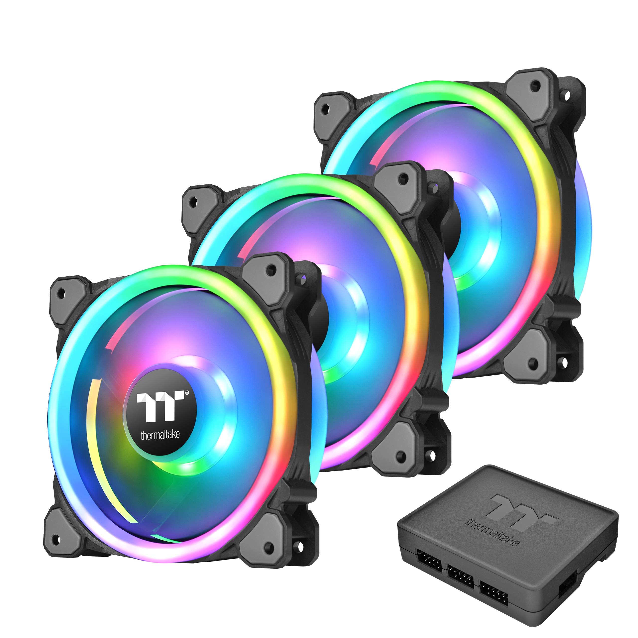 Thermaltake Riing Trio 12 RGB 120mm PC Cooling Fans - 3 Pack with Vibrant LED Lighting for Gaming Rigs, Workstations & PC Builds