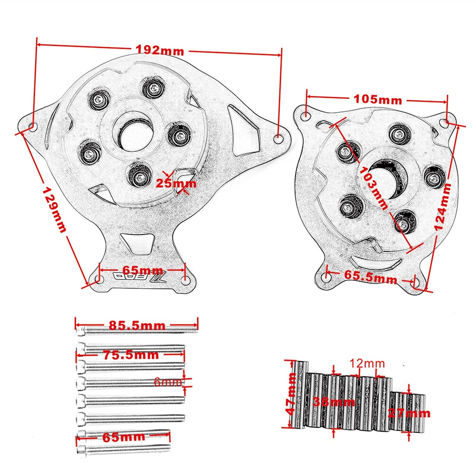 Kawasaki Z800 2013-2017 CNC Engine Stator Cover & Frame Sliders - Motorcycle Side Shield Protector for Anti-Fall Protection | Perfect for Street Riding and Daily Commuting