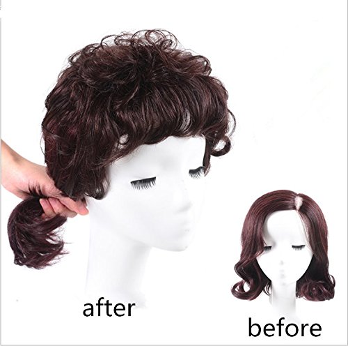 100% Real Human Hair Topper for Women - Clip In Curly Hair Topper for Thinning Hair & Hair Loss - Jet Black - Perfect for Daily Wear, Special Occasions & Confidence Boosting