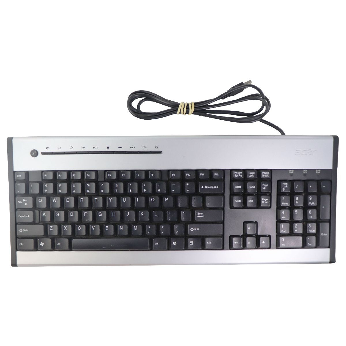 Acer KU 0355 USB Wired Keyboard for Windows PC, Laptop, Desktop - Silver & Black | Ergonomic Design for Office, Gaming & Home Use