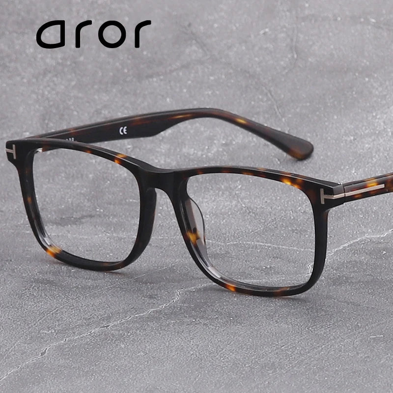 Aror Unisex Full Rim Square Acetate Eyeglasses 45752 - Stylish & Durable Frame for Men & Women - Perfect for Work, Reading & Fashion Accessory