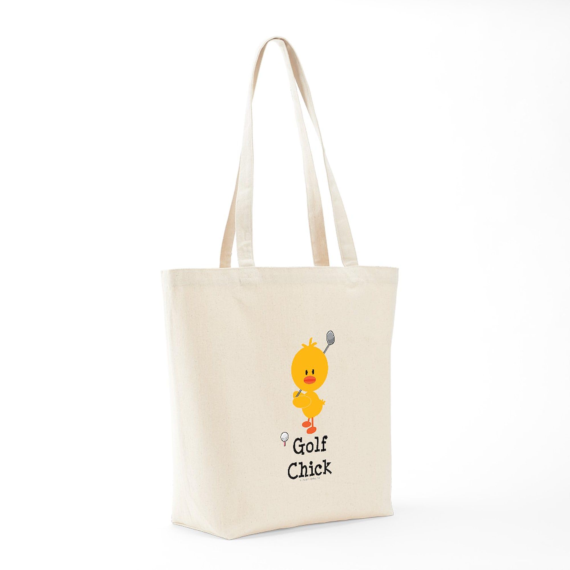 Golf Chick Tote Bag - Natural Canvas Reusable Shopping Bag for Women | Eco-Friendly Grocery Tote for Golf Lovers, Beach Trips & Daily Errands