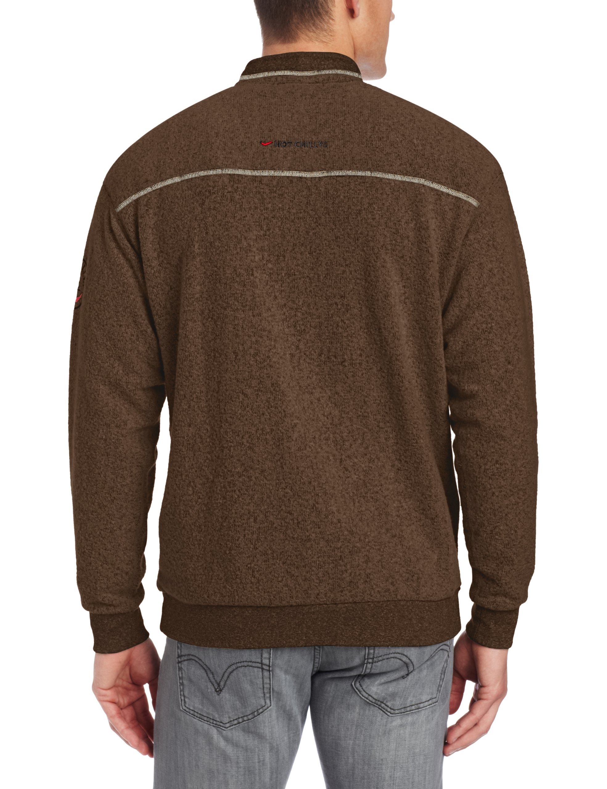 Hot Chillys Men's Thermal Pullover Jacket - Lightweight Fleece Lined Winter Hoodie for Outdoor Hiking, Camping & Cold Weather Activities