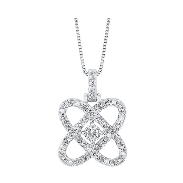 14K White Gold Diamond Pendant (1/4 CTW) - Elegant Necklace for Women, Perfect for Anniversary, Wedding & Special Occasions