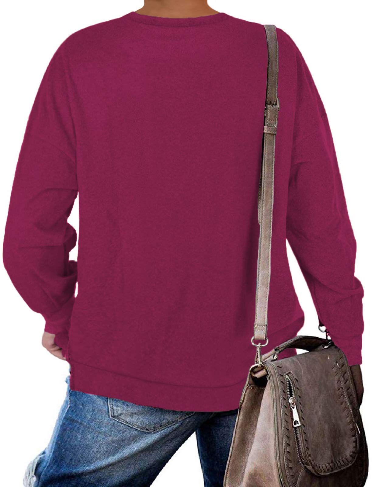 DOLNINE Plus-Size Sweatshirts for Women - Casual Long Sleeve Side Slit Pullover Tops | Comfortable Loungewear for Home, Work & Weekend Outings