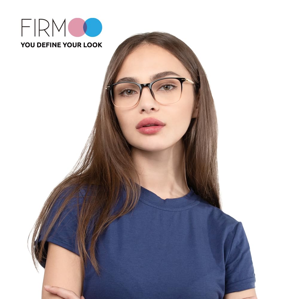 Firmoo Blue Light Blocking Glasses for Women & Men - Anti Eyestrain Computer Glasses with Scratch-Resistant Square Frames - Lightweight Gaming & Office Eyewear for Digital Screen Use