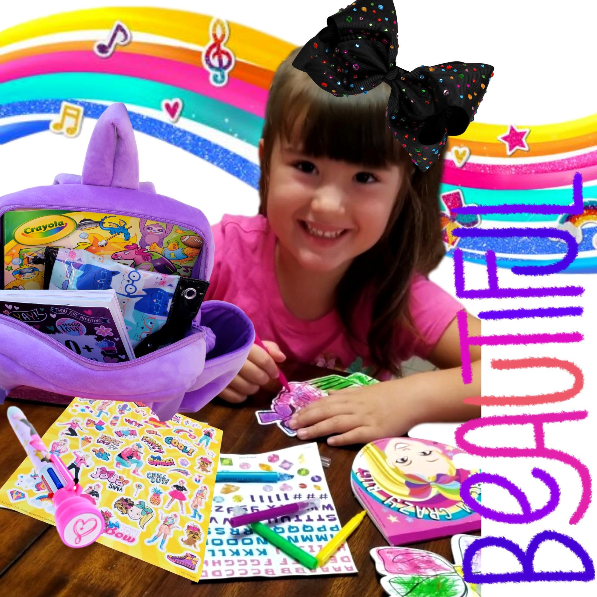 Rhinestone Hair Bow Clip for Girls - 8 Inch Large Hair Accessories for Toddlers & Cheerleading
