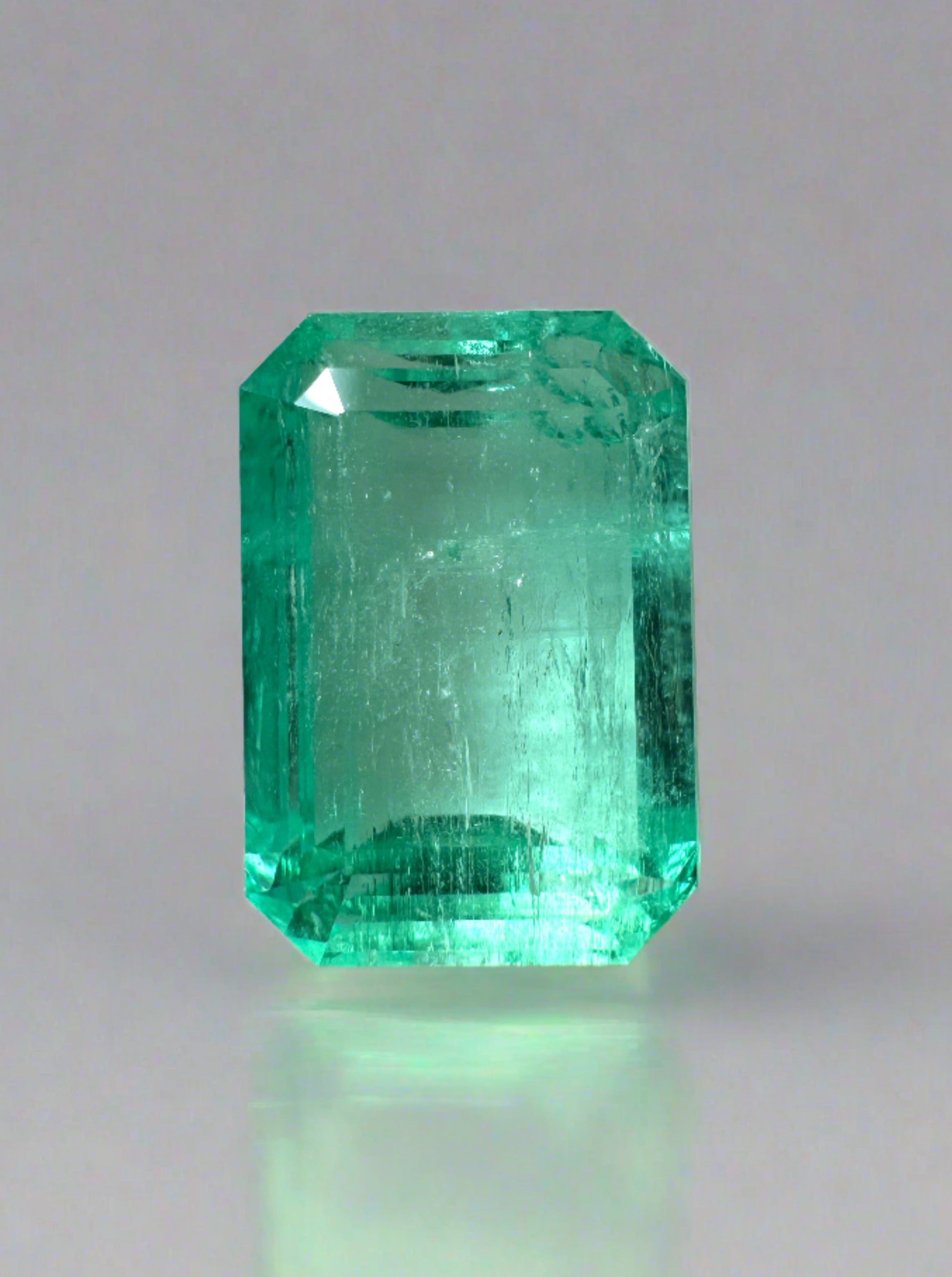 5.76 Carat 12x8mm Natural Colombian Emerald Loose Gemstone - Vivid Green Emerald Cut for Jewelry Making, Engagement Rings & Fine Collections