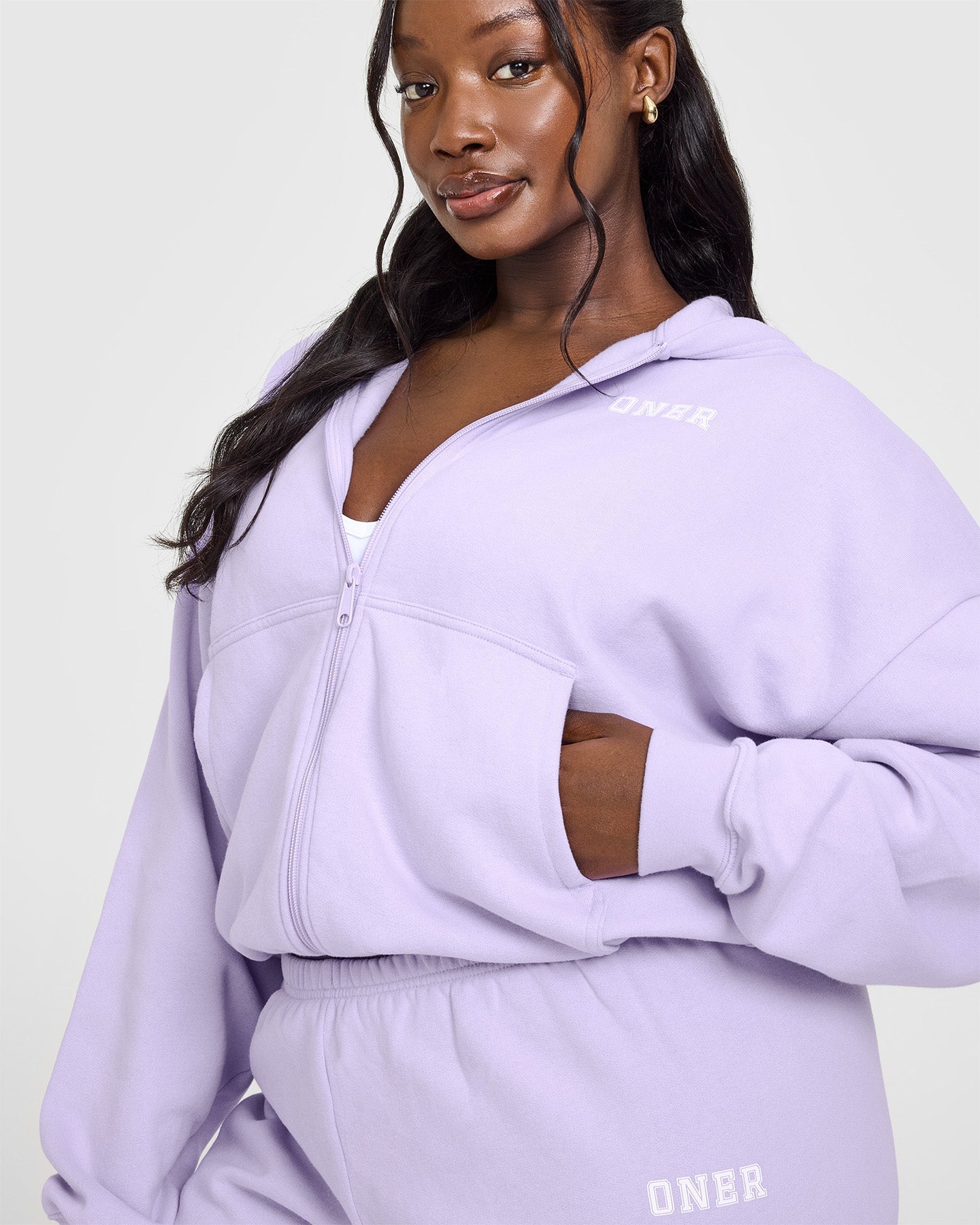 Mid Weight Zip Through Hoodie for Men & Women - Soft Lavender Purple Pullover with Front Pockets | Perfect for Gym, Running, Hiking & Casual Wear