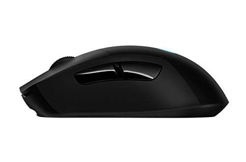 Logitech G703 Lightspeed Wireless Gaming Mouse - Compatible with POWERPLAY Wireless Charging, Ergonomic Design, 25K DPI Sensor - Perfect for PC, Mac, and Esports Gaming (Black)