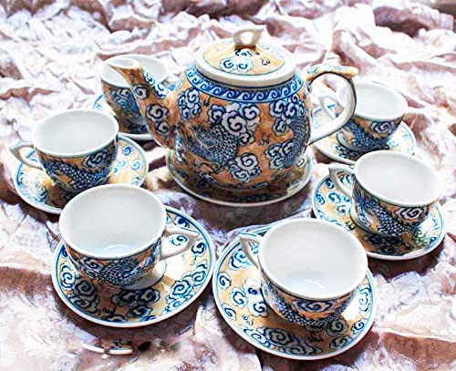 Premium Vietnamese Tea Set - Authentic Handcrafted Ceramic Tea Pot & Cups for Home & Office Use | Perfect for Relaxation, Gifts & Tea Ceremonies