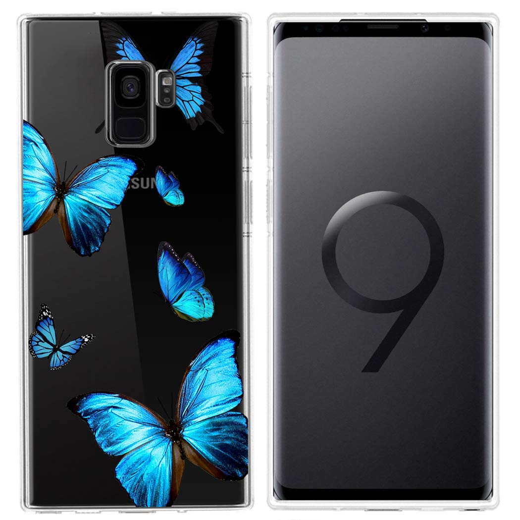 Samsung Galaxy S9 Case - Clear Soft TPU Shockproof Protective Phone Cover for Women & Girls | Butterfly Design | Perfect for Everyday Use, Work & Travel