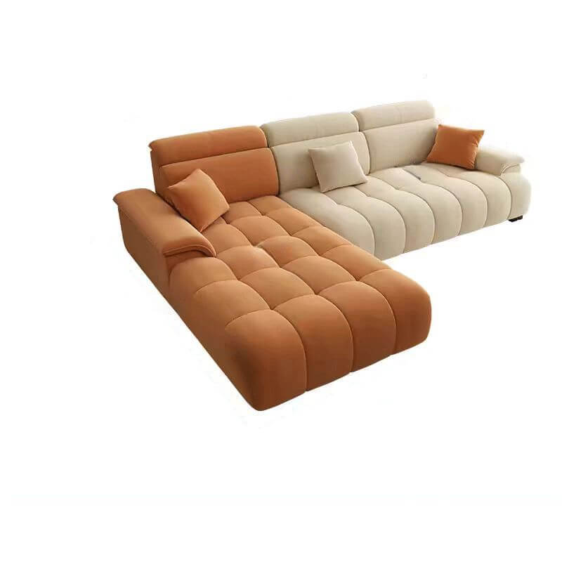 Modern L-Shaped Sectional Sofa with Chaise Lounge - Solid Pine Wood Frame, Left-Facing Design & Hidden Support - Perfect for Living Room, Home Theater, and Small Spaces
