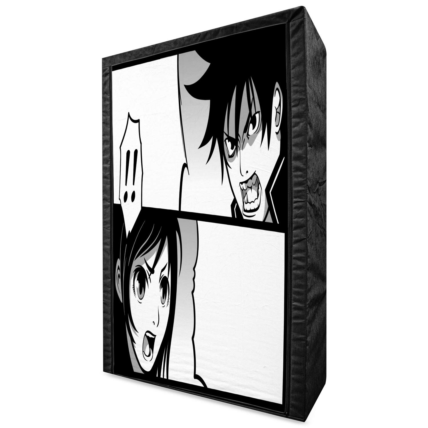Ambesonne Anime Portable Fabric Wardrobe - Japanese Manga Print Clothing Organizer with Shelves, 42.5