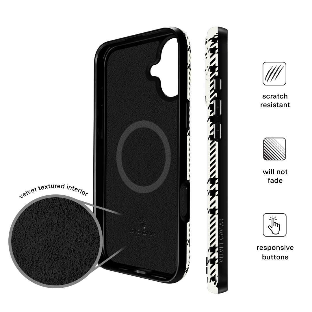Houndstooth Pattern iPhone Case - Stylish & Protective Phone Cover for iPhone 13/12/11/X - Perfect for Work, Travel & Everyday Use