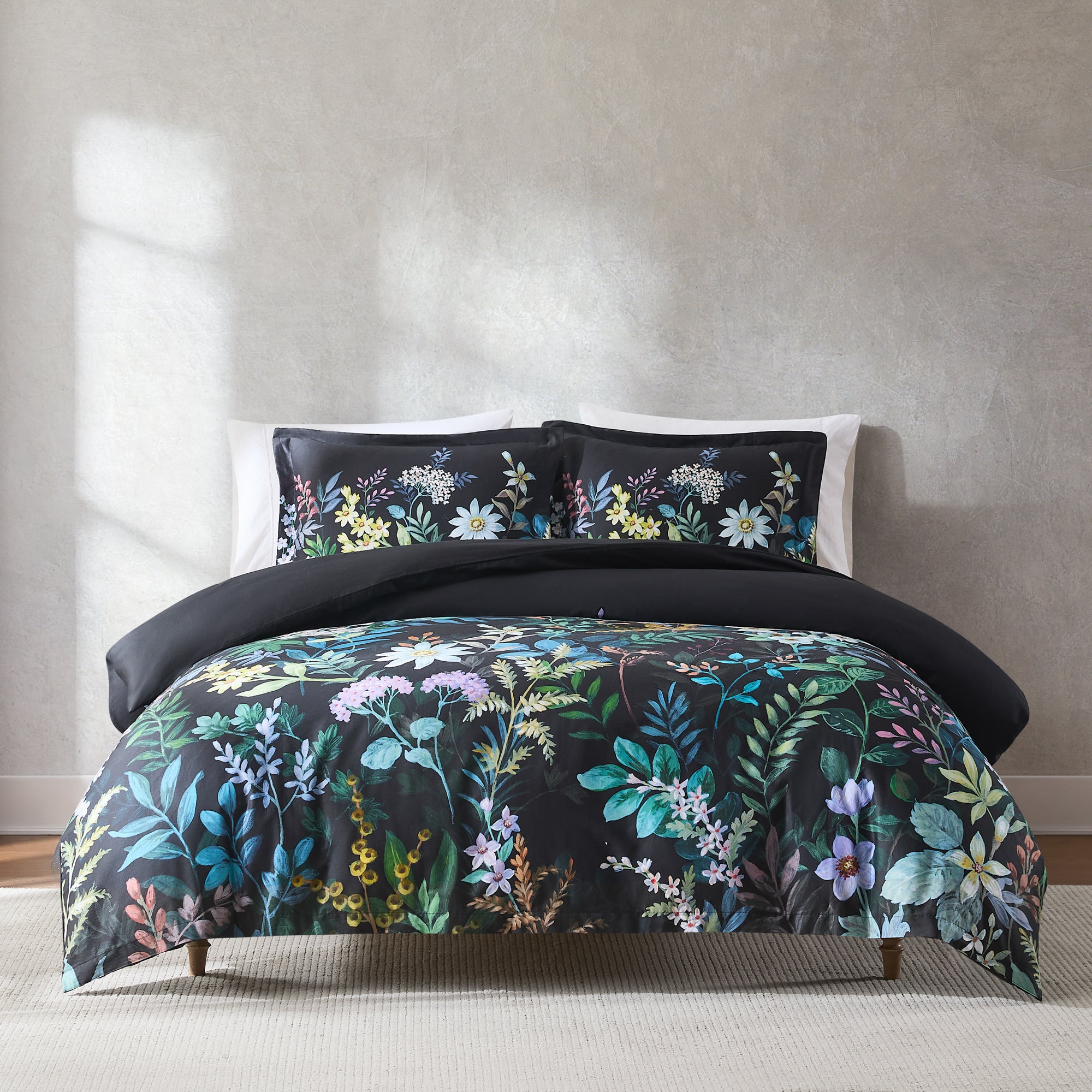 Fantasy Floral Cotton Duvet Cover Set - Queen Size 3-Piece Bedding Set with Pillowcases | Soft Breathable Bed Sheet for Girls Women Teens | Perfect for Spring Summer Bedroom Decor & Guest Room