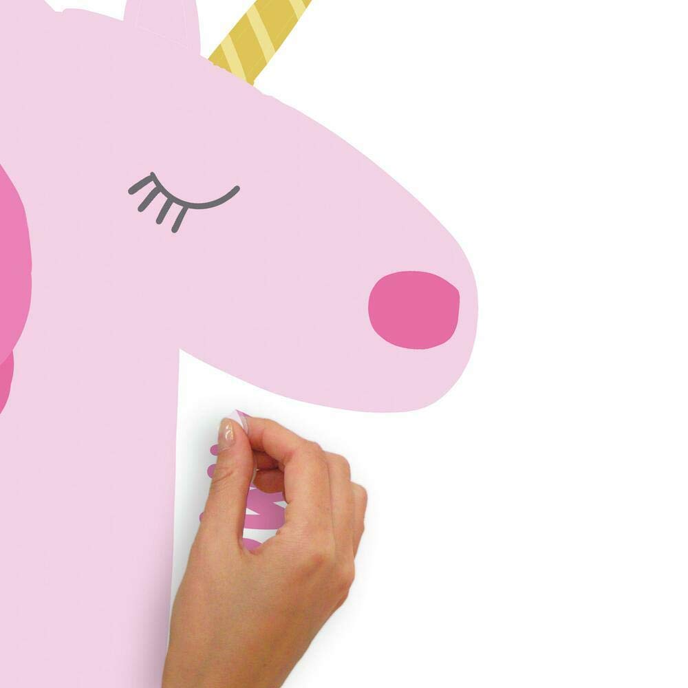 RoomMates RMK4666GM Amazing Unicorn Giant Peel and Stick Wall Decals - Easy DIY Wall Decor for Kids Bedroom, Nursery, Playroom & Classroom
