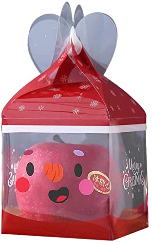 12pcs Christmas Candy Boxes - Apple Shaped Party Favor Boxes for Candy, Cookies, Chocolates | Snowflake Design Holiday Gift Packaging | Perfect for Christmas Parties, Gift Exchanges & Holiday Treats