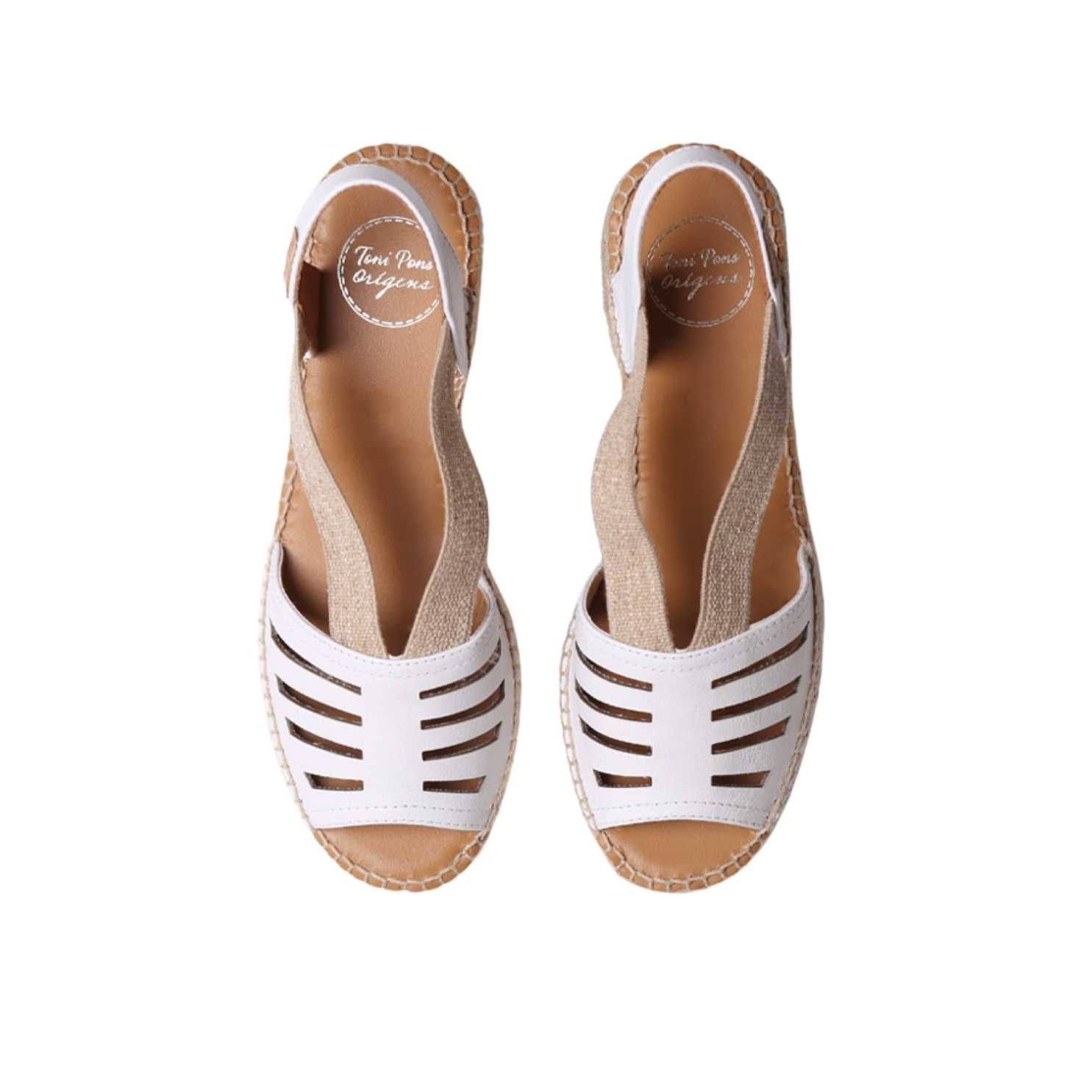 Women's Open Toe Leather Espadrille Wedge Sandals with Wide Heel - Comfortable Summer Casual Shoes for Beach, Vacation & Outdoor Wear