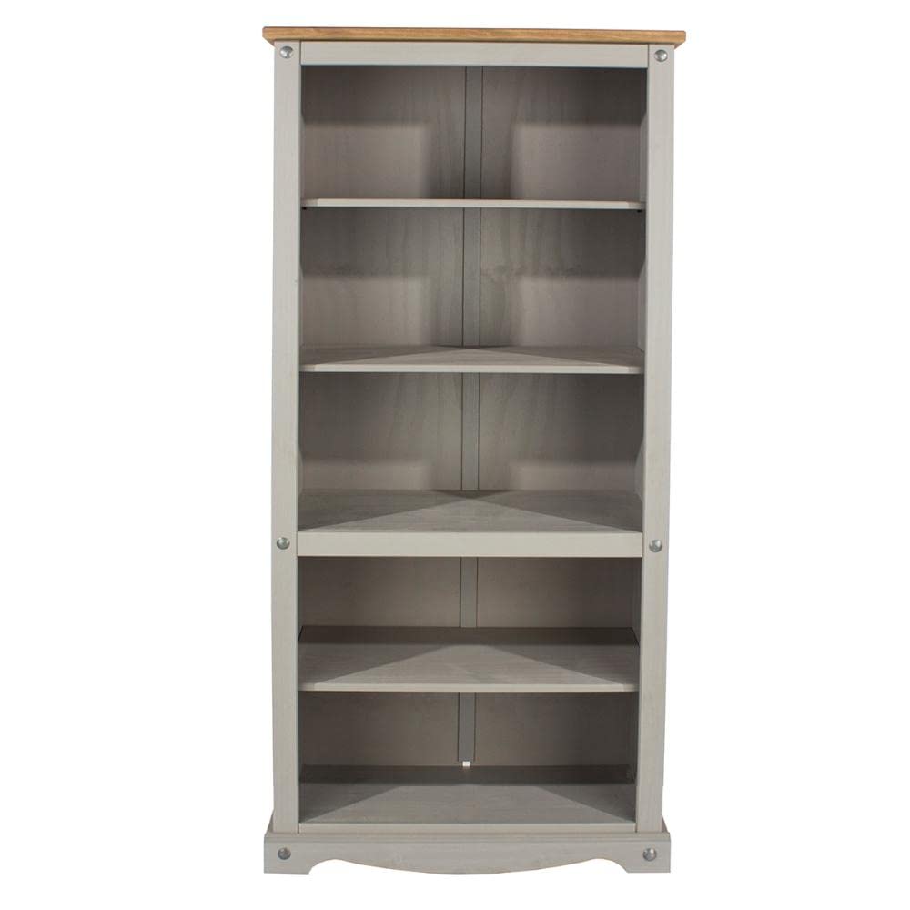 5-Shelf Wood Bookcase in Corona Gray - Stylish Storage for Home, Office & Library - Perfect for Organizing Books, Decor & Essentials