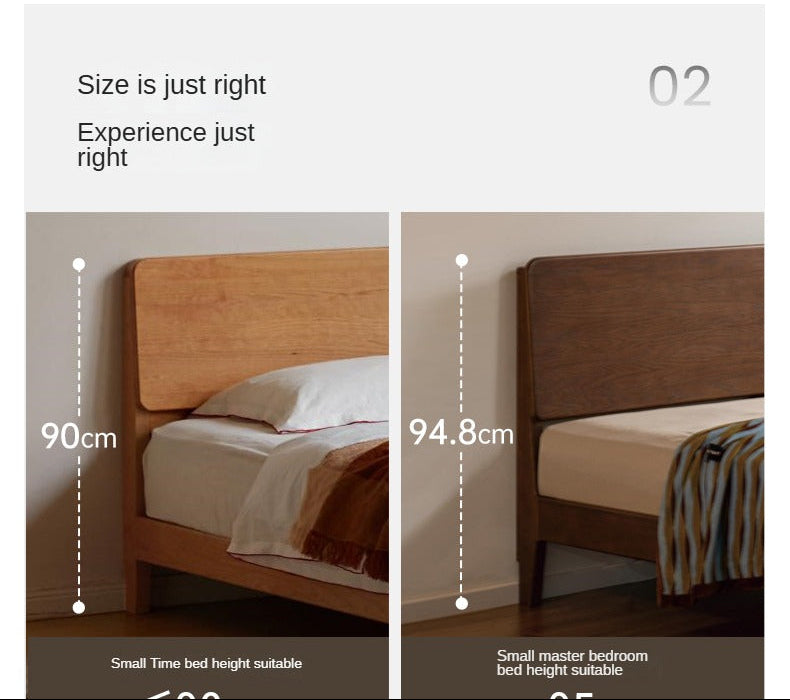 Solid Oak Wood High Back King Size Bed Frame - Sturdy & Elegant for Master Bedroom, Guest Room, or Luxury Hotel Decor