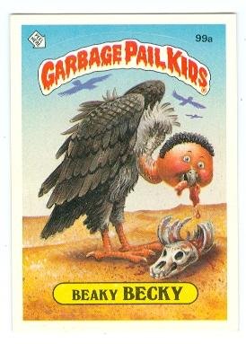 Vintage 1986 Topps Garbage Pail Kids Sticker Trading Card #99a Beacky Becky - Collectible 80s Memorabilia for Trading & Nostalgic Display