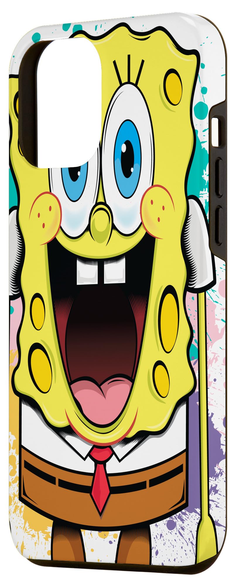 iPhone 12 Pro Max Case - SpongeBob SquarePants Paint Splatter Design | Shockproof Protective Cover for Daily Use, Work & Travel