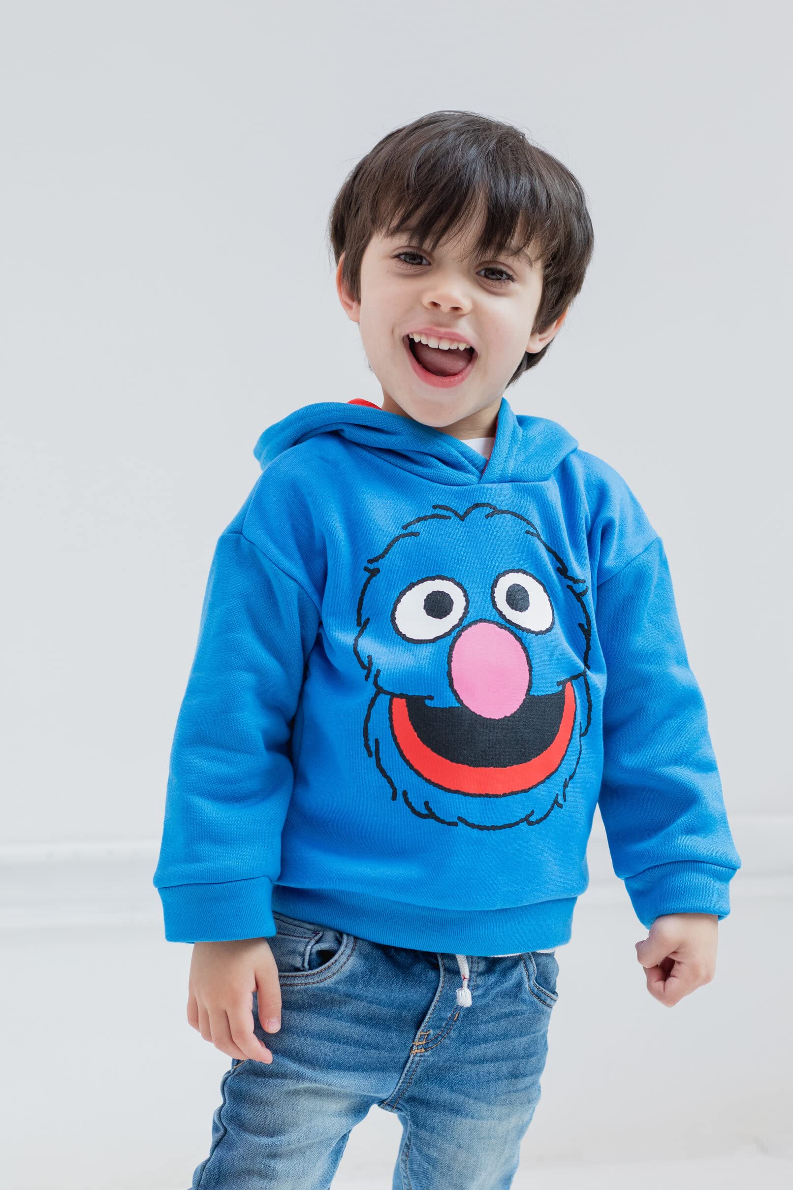 Sesame Street Abby Cadabby Elmo Big Bird Cookie Monster Oscar The Grouch Pullover Hoodie for Infants & Toddlers - Soft Cotton Kids Sweatshirt for Playtime & Family Outings