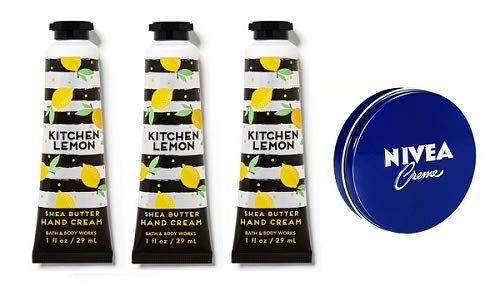 Bath and Body Works Lemon Hand Cream 3-Pack - 1 Oz Travel Size Moisturizing Body Lotion - Fresh Citrus Scent for Dry Skin - Perfect for Kitchen, Office, and On-The-Go Hydration