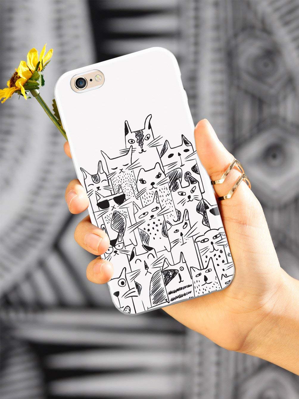 Inspired Cases - iPhone 8 Case with 3D Textured Design - Shockproof Protective Cover for Apple iPhone 8 - Stack O' Cats - Perfect for Everyday Use, Travel & Gift Giving