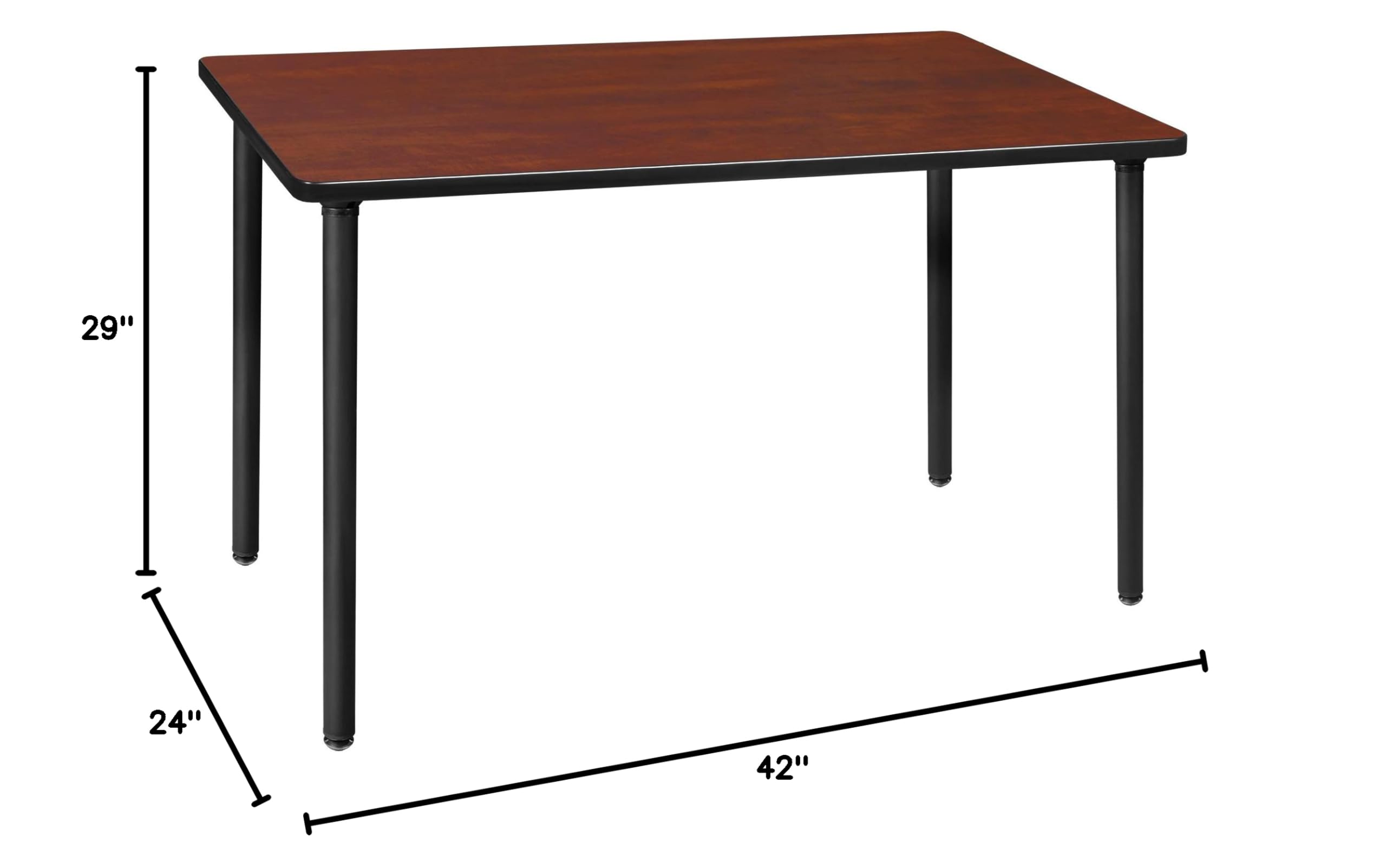 Regency Kee Folding Training Tables - Medium Size Cherry & Black Finish - Portable Folding Table for Meetings, Classrooms, Events & Home Office Use