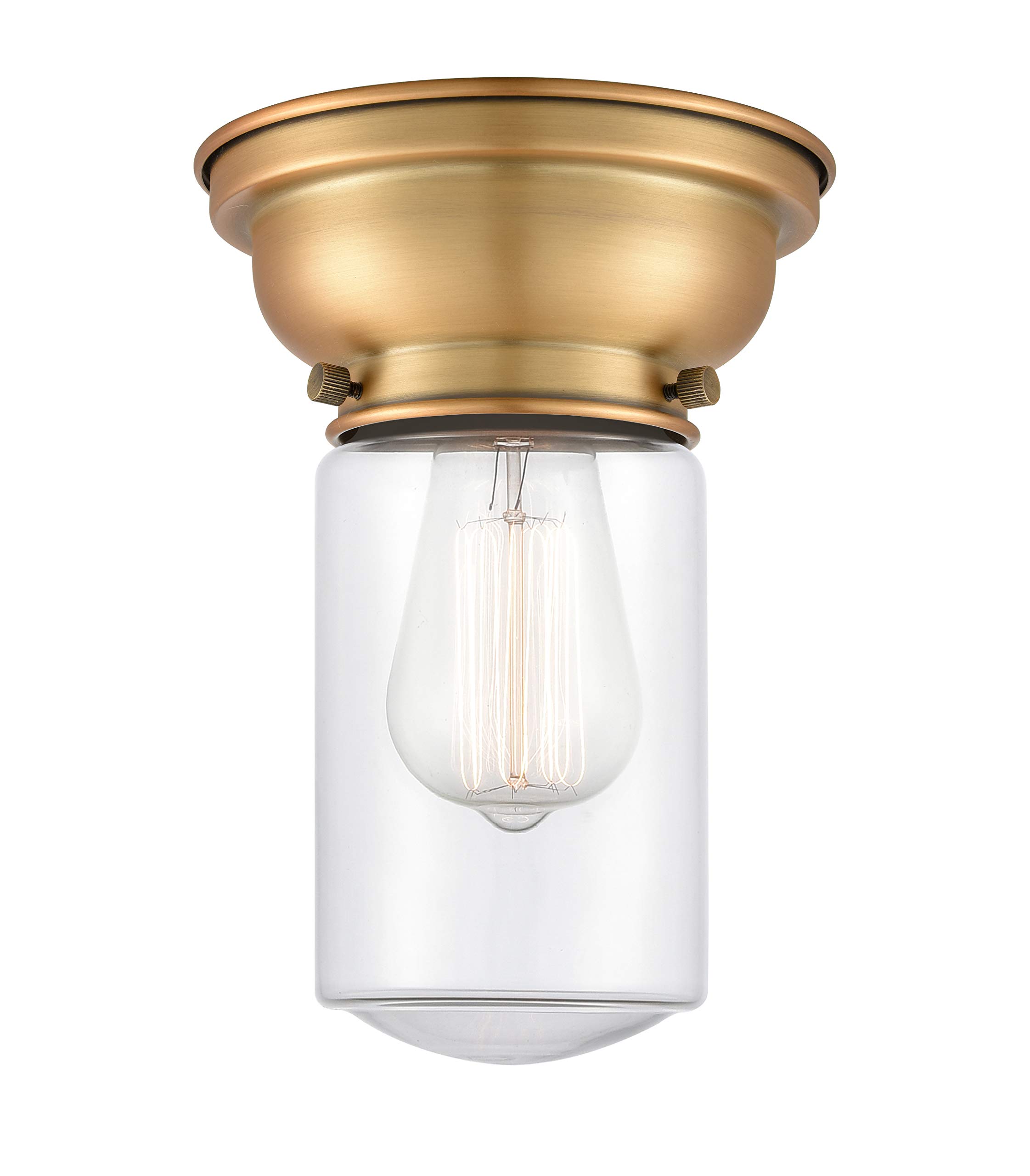 623-1F-BB-G312 LED Bare Bulb 1 Light Cord Set in Brushed Brass Finish - Vintage Style Pendant Lighting for Kitchen Island, Dining Room, or Bedroom Decor