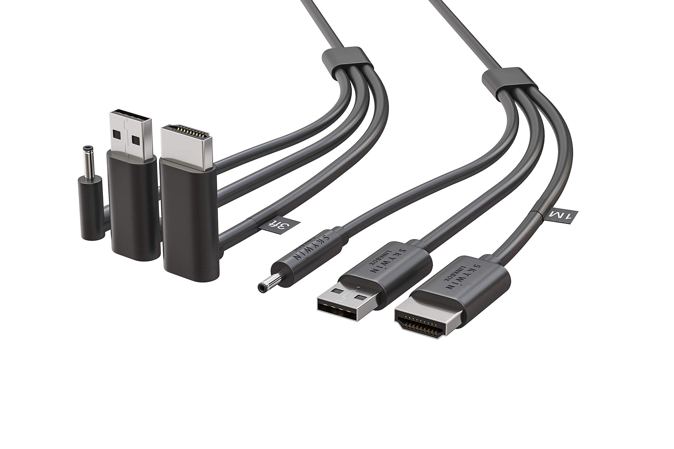 Skywin 3-in-1 VR Backpack Cable - 1M HDMI+USB+DC Cable for HP Z VR Backpack & HTC Vive Linkbox & Headset Connection - High-Speed Data Transfer & Stable Power Supply - Perfect for VR Gaming, Simulation Training & Virtual Reality Experiences (3.2ft, Black)