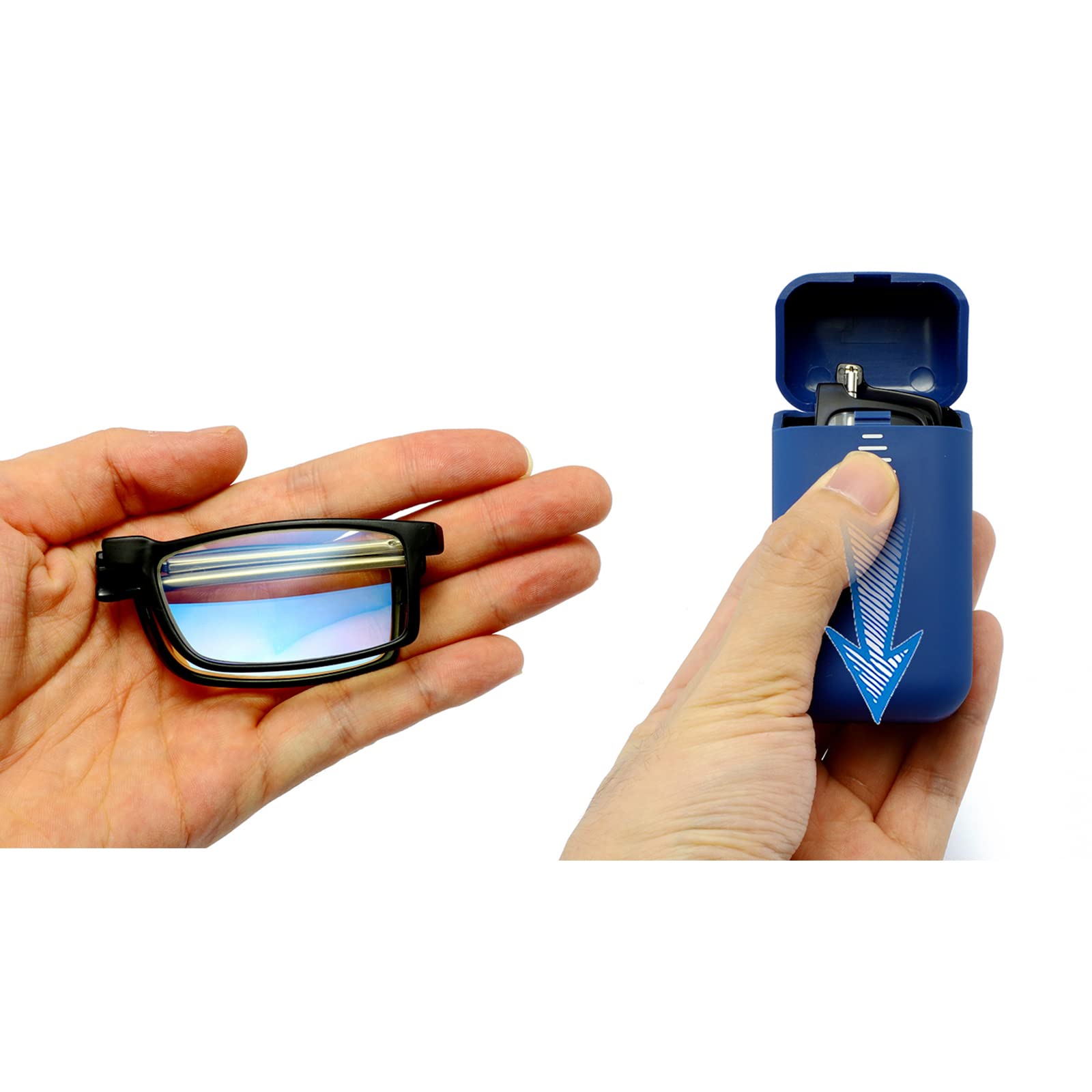 Blue Light Blocking Reading Glasses - 2 Pack Folding Portable Readers for Men & Women | Computer Glasses with Case | Perfect for Office Work, Screen Time & Travel Reading