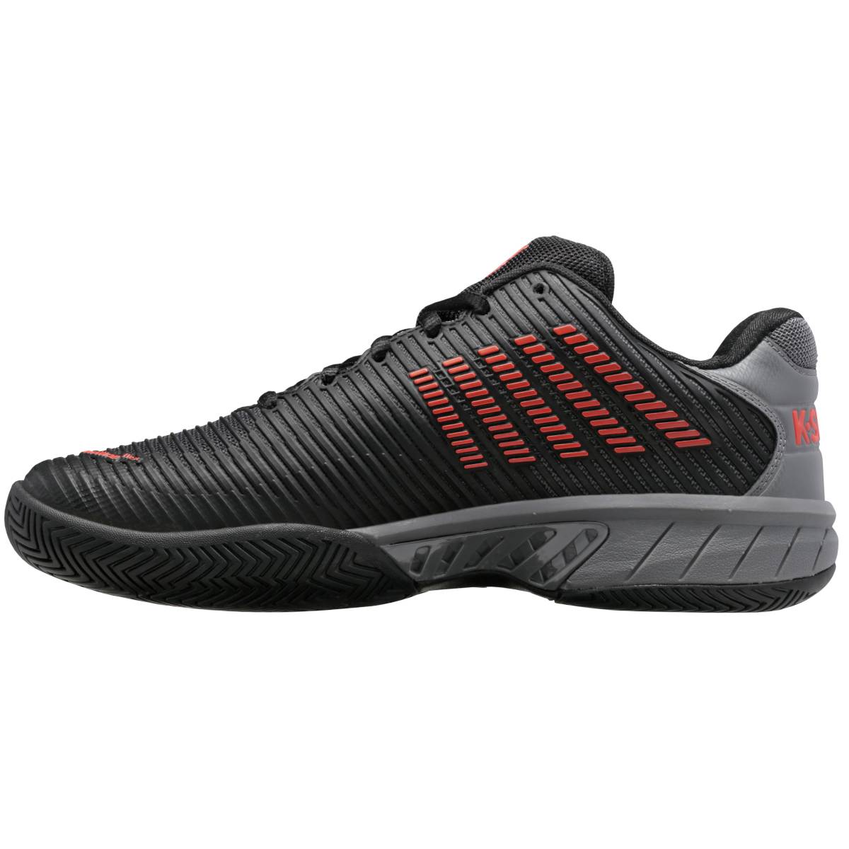 K Swiss Hypercourt Express 2 Men's Tennis Shoes - Black/Grey/Orange | Lightweight & Durable Court Shoes for Men | Perfect for Tennis, Pickleball & Casual Wear