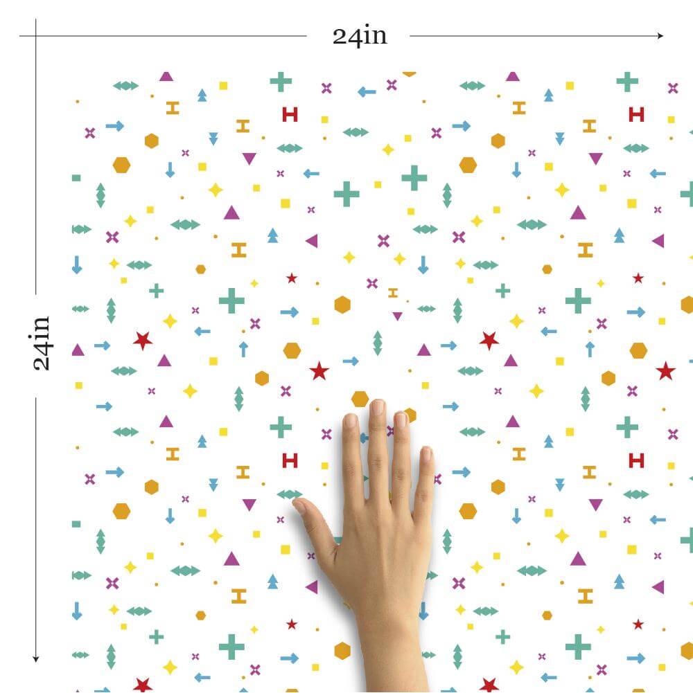 White Geometric Peel and Stick Removable Wallpaper for Kids - Self-Adhesive Nursery Decor, Easy to Apply & Remove - Perfect for Children's Rooms, Playrooms & DIY Home Decor Projects