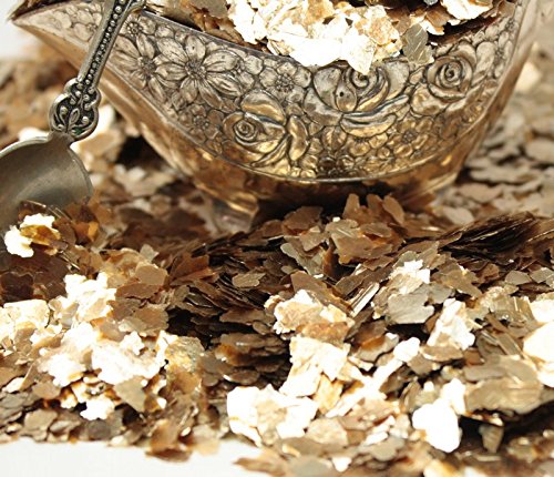 Natural Gold Large Flake Mica Powder - 1 LB Bulk for Soap Making, Epoxy Resin, Candle & Cosmetic DIY Projects (Color #311-4364)