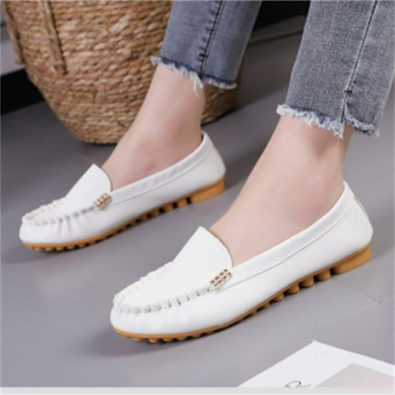 Women's Casual Denim Flat Shoes - Comfortable Slip-On Loafers for Everyday Wear | Perfect for Work, Travel & Outings
