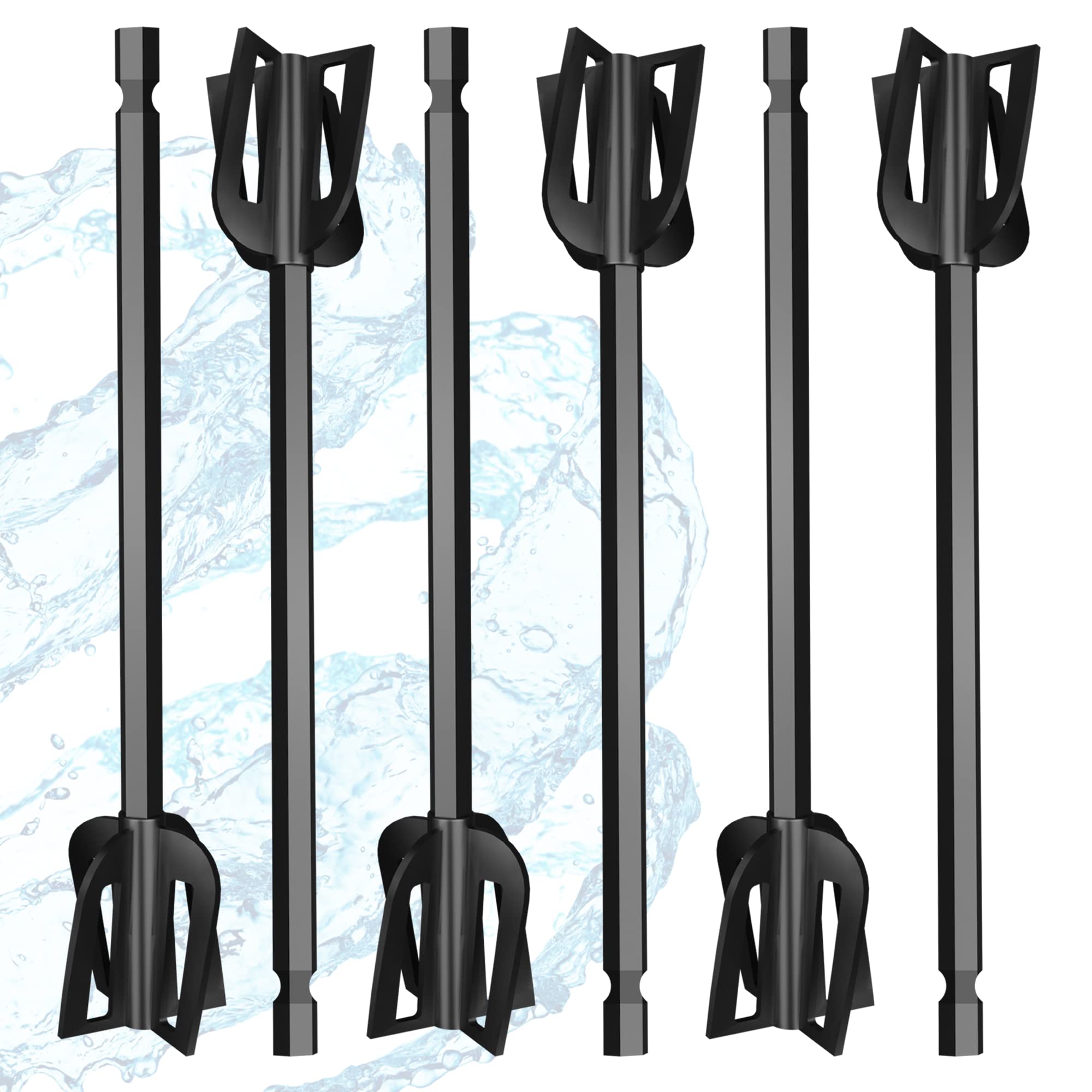 6-Pack Reusable Plastic Epoxy & Paint Mixer Paddles - Bidirectional Drill Attachment Stirrer for Resin, Epoxy, Paint - Perfect for DIY Projects, Home Renovations & Crafting
