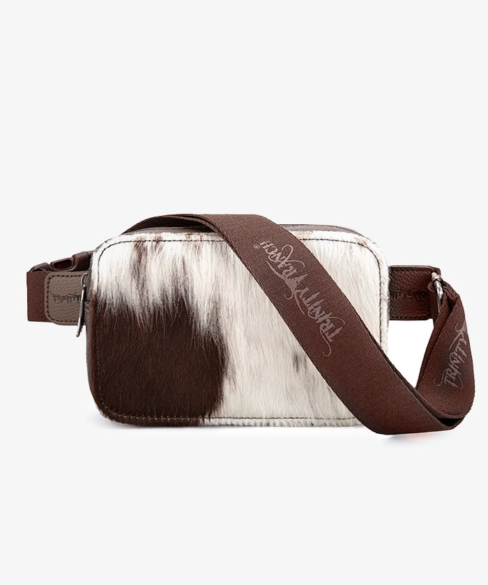 Trinity Ranch Genuine Hair-On Cowhide Fanny Pack - Stylish & Durable Waist Bag for Outdoor Adventures, Travel & Festivals