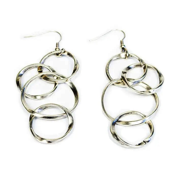 Dangling Circle Earrings for Women - Trendy Gold Hoop Earrings for Everyday Wear - Perfect for Office, Party & Casual Outfits
