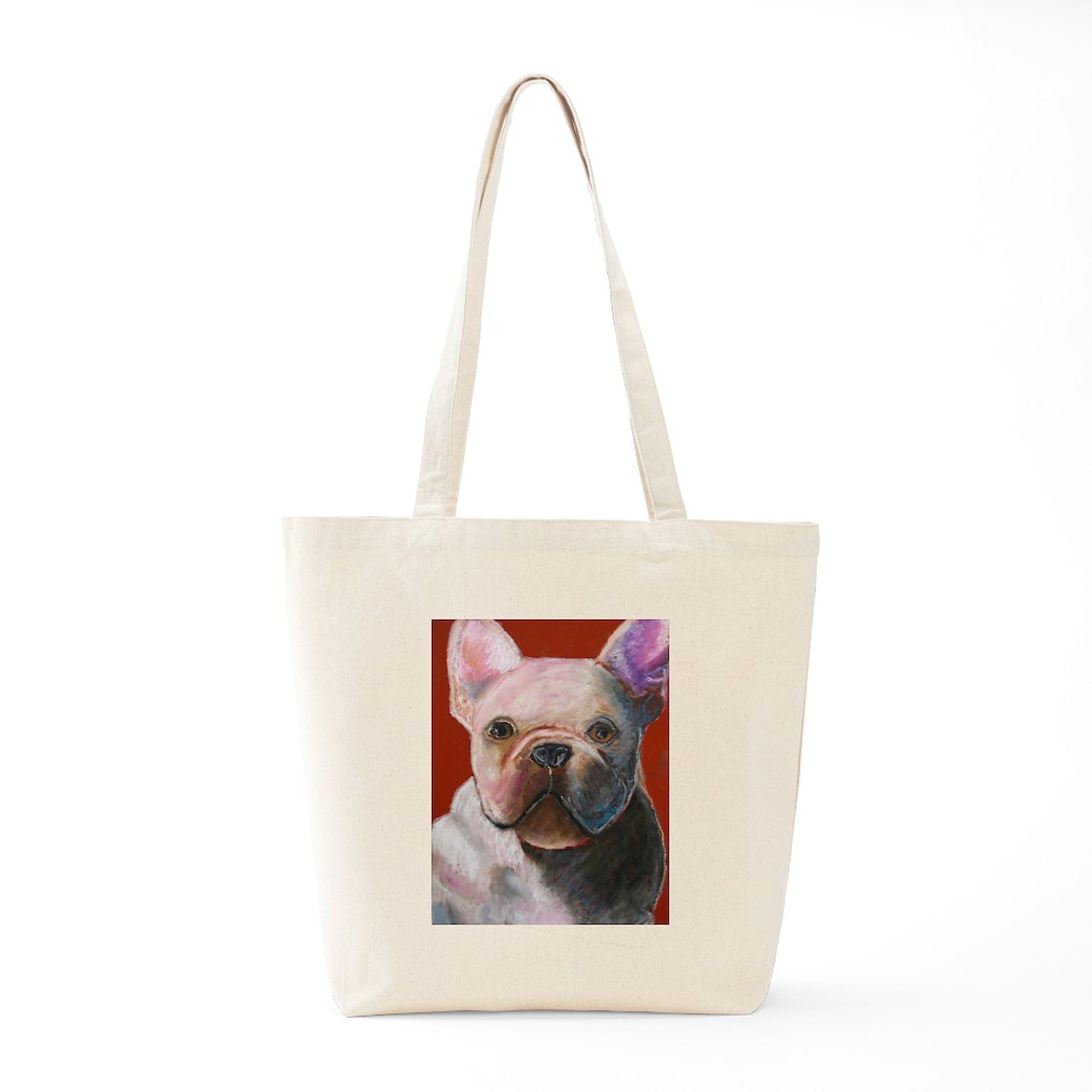 French Bulldog Tote Bag - Natural Canvas Reusable Shopping Bag for Groceries, Beach & Work | Cute Dog Lover Gift Idea