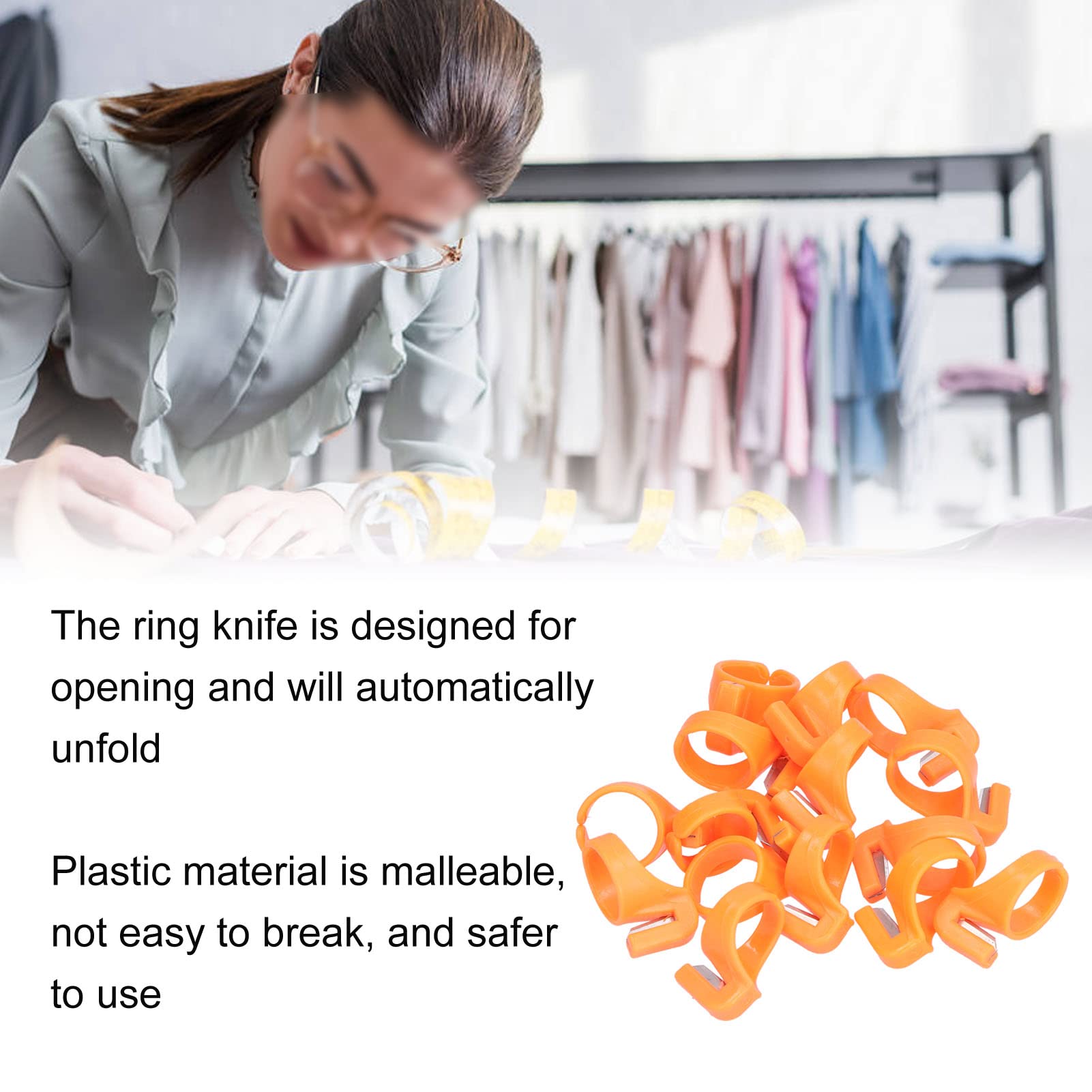 15Pcs Plastic Sewing Thread Cutter Rings - Flexible Finger Knife Cutting Tool for Knitting, Jewelry Making & DIY Crafts - Perfect for Quilting, Embroidery & Handmade Accessories