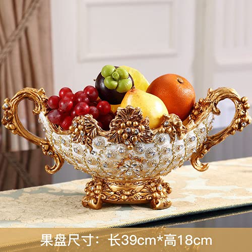 Luxury Handmade Rhinestone Ceramic Fruit Plate - Elegant European Style Dried Fruit & Snack Tray with Hand-Painted Design - Perfect for Dessert Serving, Candy Display, Jewelry Organizer & Home Decor