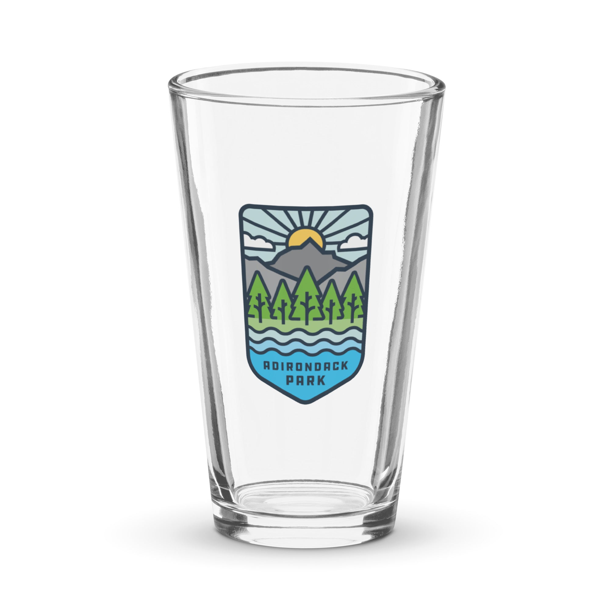 Premium 16oz Pint Glass Set of 4 - Summer Vista Design - Shatter-Resistant Beer Glasses for Home Bar, Parties & Outdoor Gatherings - Perfect for Craft Beer, Cocktails & Iced Beverages