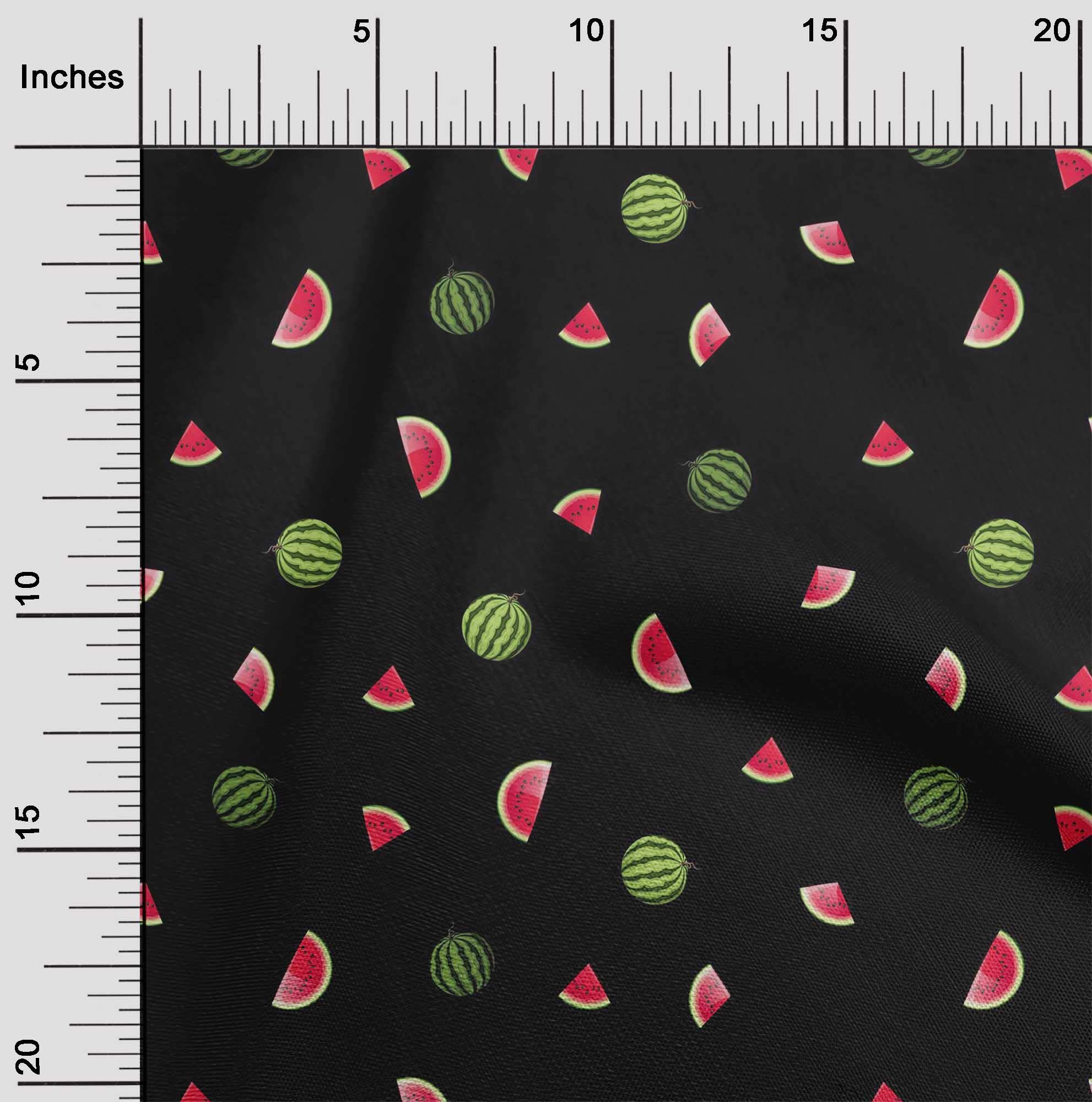 oneOone Cotton Flex Fabric - Watermelon Fruit Print Sewing Material 40 Inch Wide - Perfect for DIY Crafts, Quilting, and Summer Fashion Projects