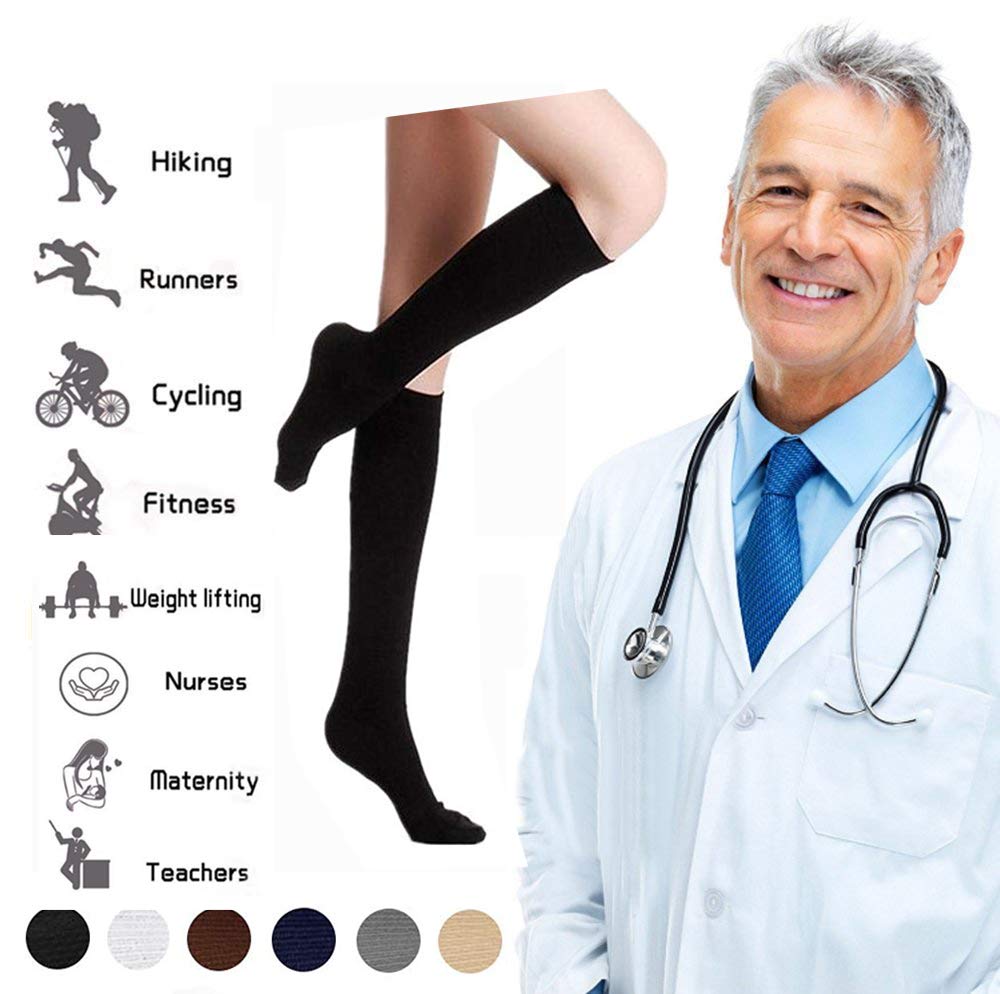Graduated Copper Compression Socks for Men & Women (8 Pairs) - 15-20mmHg Support for Improved Circulation - Best for Running, Athletic Training & Cycling - Perfect for Workouts, Travel & Recovery